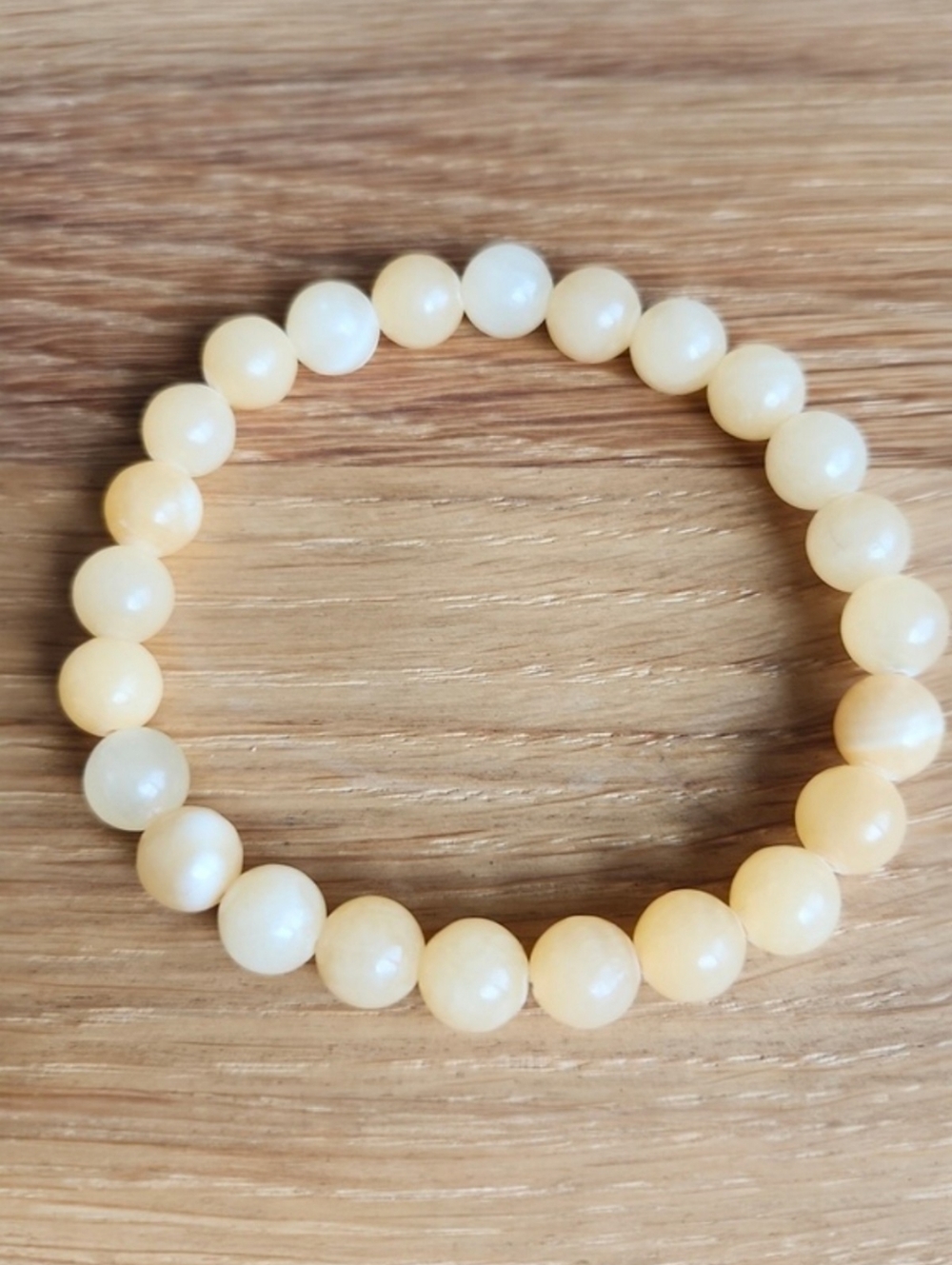 Yellow Jade Beaded Stretch Bracelet | Handmade